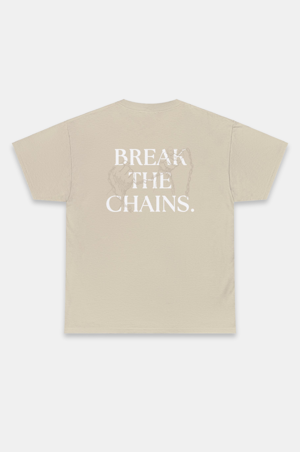 Break The Chains T-Shirt, Unknown to Fear T-Shirt, Premium US cotton T-shirt, Classic fit T-shirt, Crew neckline T-shirt, Liberation slogan T-shirt, Durable cotton T-shirt, Comfortable fit T-shirt, Casual style T-shirt, High-quality T-shirt, Statement T-shirt, Minimalistic design T-shirt, Everyday wear T-shirt, Soft cotton T-shirt, Relaxed fit T-shirt