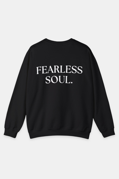 Fearless Soul Sweatshirt, 50% cotton sweatshirt, 50% polyester sweatshirt, Classic fit sweatshirt, Crew neckline, Double-needle stitching, "Fearless Soul" back design, Warm and durable, Stylish resilience - Unknown To Fear