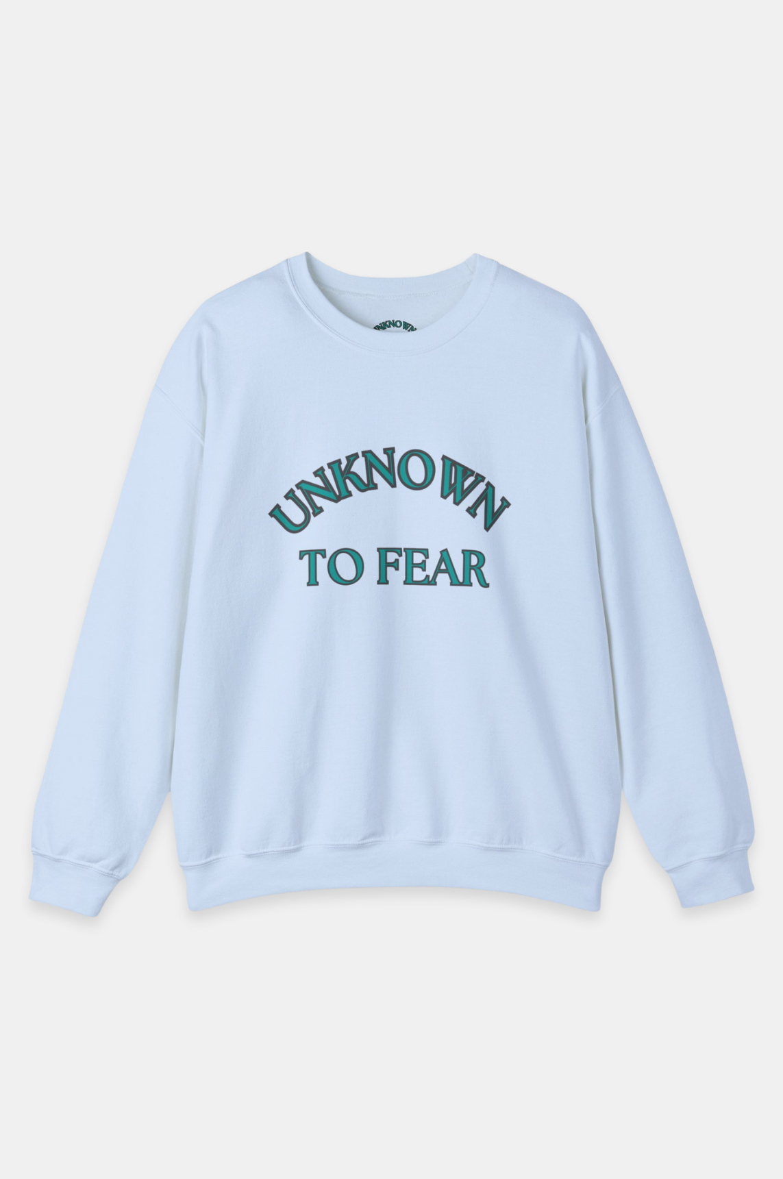 Iconic Frost Sweatshirt, Minty shade sweatshirt, Comfortable blend sweatshirt, Durable design sweatshirt, Classic fit sweatshirt, Crew neckline sweatshirt, Fresh look sweatshirt, Unique style sweatshirt, Casual wear sweatshirt, Eye-catching sweatshirt - Unknown To Fear