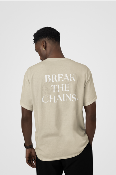 Break The Chains T-Shirt, Unknown to Fear T-Shirt, Premium US cotton T-shirt, Classic fit T-shirt, Crew neckline T-shirt, Liberation slogan T-shirt, Durable cotton T-shirt, Comfortable fit T-shirt, Casual style T-shirt, High-quality T-shirt, Statement T-shirt, Minimalistic design T-shirt, Everyday wear T-shirt, Soft cotton T-shirt, Relaxed fit T-shirt