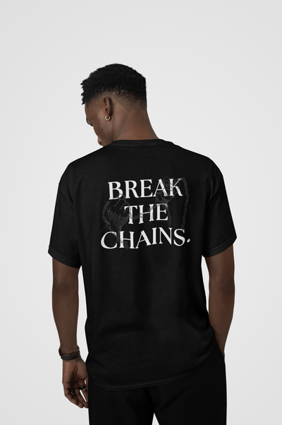 Break The Chains T-Shirt, Unknown to Fear T-Shirt, Premium US cotton T-shirt, Classic fit T-shirt, Crew neckline T-shirt, Liberation slogan T-shirt, Durable cotton T-shirt, Comfortable fit T-shirt, Casual style T-shirt, High-quality T-shirt, Statement T-shirt, Minimalistic design T-shirt, Everyday wear T-shirt, Soft cotton T-shirt, Relaxed fit T-shirt