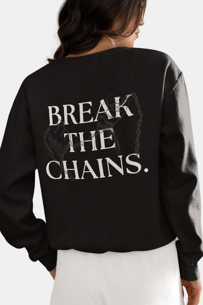 Break The Chains Sweatshirt, Unknown to Fear Sweatshirt, Medium-heavy fabric sweatshirt, Classic fit sweatshirt, Crew neckline sweatshirt, Double-needle stitching sweatshirt, Comfortable wear sweatshirt, Durable design sweatshirt, Resilience message sweatshirt, Minimalistic front logo sweatshirt, Style and message sweatshirt, Cozy fit sweatshirt, High-quality blend sweatshirt, Casual chic sweatshirt, Empowerment slogan sweatshirt