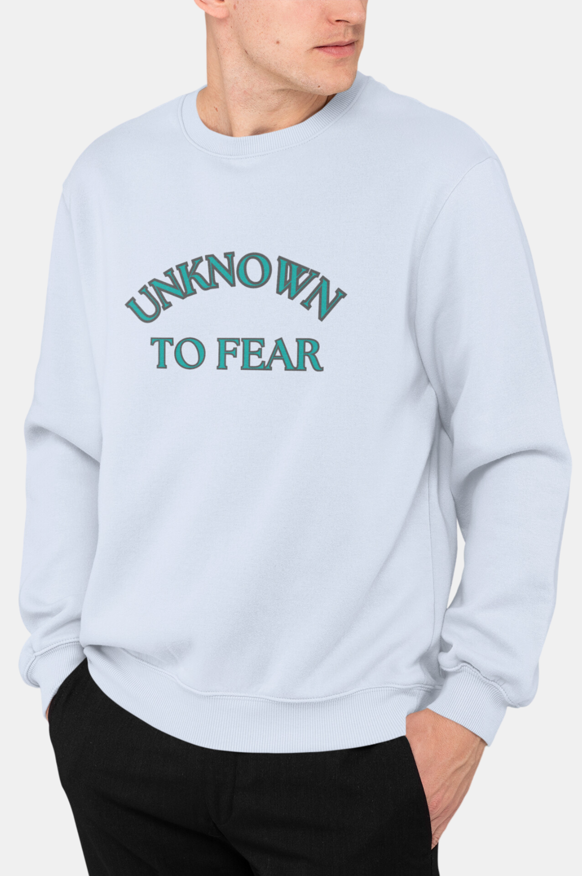 Iconic Frost Sweatshirt, Minty shade sweatshirt, Comfortable blend sweatshirt, Durable design sweatshirt, Classic fit sweatshirt, Crew neckline sweatshirt, Fresh look sweatshirt, Unique style sweatshirt, Casual wear sweatshirt, Eye-catching sweatshirt - Unknown To Fear