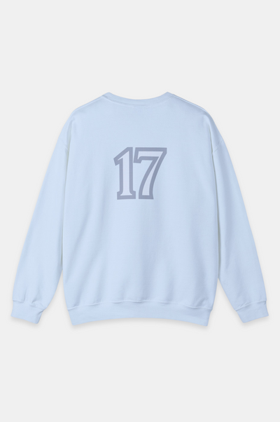 Essence Seventeen Sweatshirt, Seventeen collection sweatshirt, 50% cotton sweatshirt, 50% polyester sweatshirt, '17' print sweatshirt, Durable design sweatshirt, Classic fit, Crew neckline, Double-needle stitching, Quality casual wear - Unknown To Fear