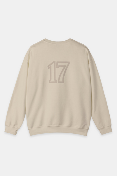 Essence Seventeen Sweatshirt, Seventeen collection sweatshirt, 50% cotton sweatshirt, 50% polyester sweatshirt, '17' print sweatshirt, Durable design sweatshirt, Classic fit, Crew neckline, Double-needle stitching, Quality casual wear - Unknown To Fear