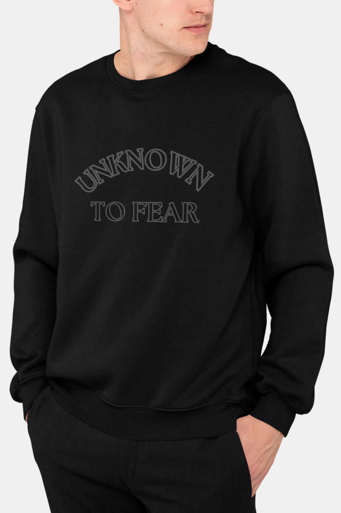 Unknown Seventeen Sweat Shirt, Minimalist Design, Crewneck, Classic Fit, Premium Cotton, Comfortable Wear, Durability, Understated Branding, Effortless Style, Wardrobe Essential, Urban Fashion, Sophisticated Look, Everyday Comfort, Unknown To Fear